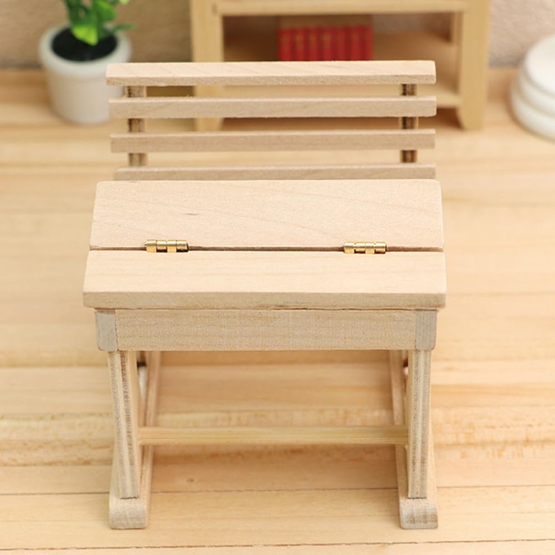 Toyvian Chair Desk Doll Accessories Table Imaginative Photo Dollhouse Writing