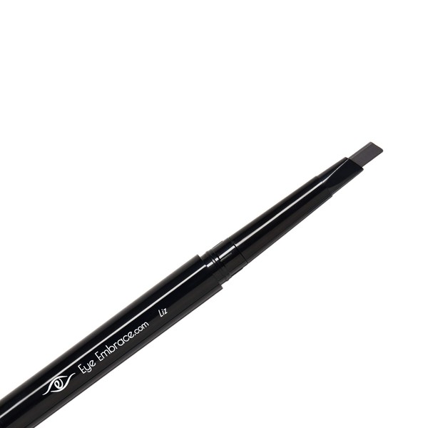 Eye Embrace Liz: Medium Gray Eyebrow Pencil – Waterproof, Double-Ended Automatic Angled Tip & Spoolie Brush, Cruelty-Free
