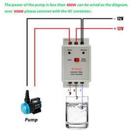 Stropum DC12V Automatic Water Level Controller Liquid Level Sensor Detector Pump Float Switch Control Relay with 6.5ft Detector RL-2