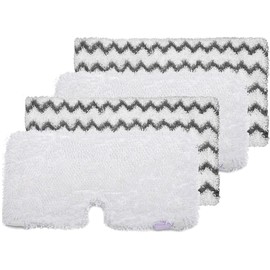 Vacurama Premium Steam Mop Replacement Pads for Shark S3500 Series S3501 S3601 S3550 S3901 SE450 S3801CO S3601D S2901 S2902 Steam Pocket Mop, 2 Absorbent Microfibre +2 Pads with Scrubbing Strips (4 Pack)