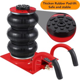 Garvee Air Jack, 3 Ton/6600 Lbs Floor Jack with Half Round Handle, Air Bag Jack Lift Up to 406 Mm/16 Inches, 3-5s Lifting Pneumatic Jack for Car Repair