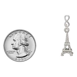 Delight Jewelry Silvertone 3-D Eiffel Tower Silvertone Infinity Post Earrings