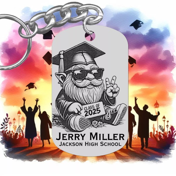 Gnome Class of 2025 GNOME GRADUATION Keychain Gift, Personalized Free