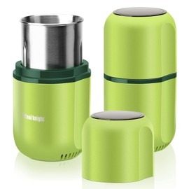 COOL KNIGHT Molinillo de hierbas [gran capacidad/rápido/eléctrico] - Molinillo de café con especias con receptor de polen, 7.5 pulgadas (Verde)
