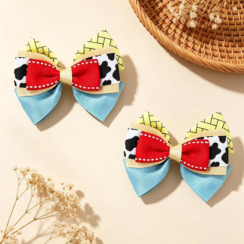 Danyarts 6 Pack Cowboy Hair Bows for Girls, Western Cowgirl
