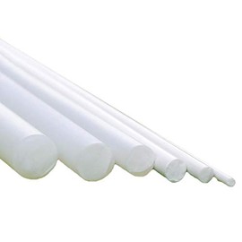 CGjiogujio 10pcs ABS Styrene Plastic Round Bar Rod Dia 5mm Length 9.8" 250mm White
