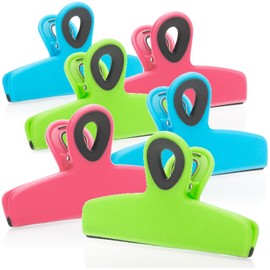 com-four® 6 x Sealing Clips for Bags - Wide Sealing Clips for Food Bags - Plastic Sealing Clips - Bag Clips for Sealing and Keeping Fresh