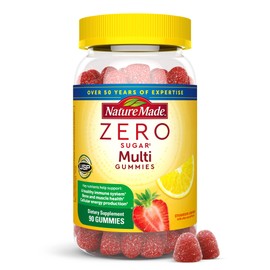 Nature Made Zero Sugar Multivitamin Gummies, Mens & Womens Multivitamins, Daily Nutritional Support Vitamin and Mineral Supplement, Aspartame Free, 90 Gummies, 45 Day Supply