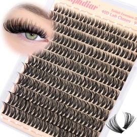 Calphdiar 40D Individual Lashes Natural Eyelash Clusters Wispy Lash Clusters 9-16mm Cluster Eyelash Extensions D Curl Lashes Clusters 288pcs DIY Lash Extension for Beginners at Home