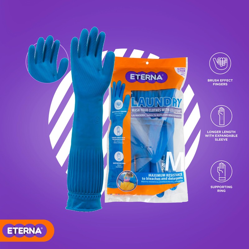 ETERNA Gloves Extra Long, Gloves for Laundry, Kitchen and Household