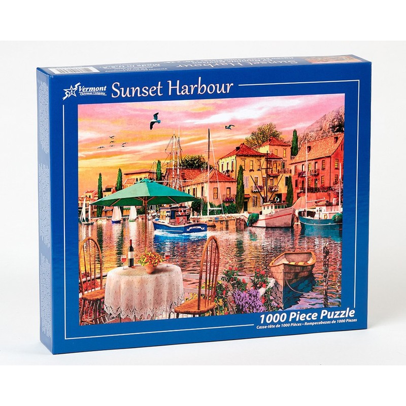 Vermont Christmas Company Sunset Harbour Jigsaw Puzzle 1000 Piece