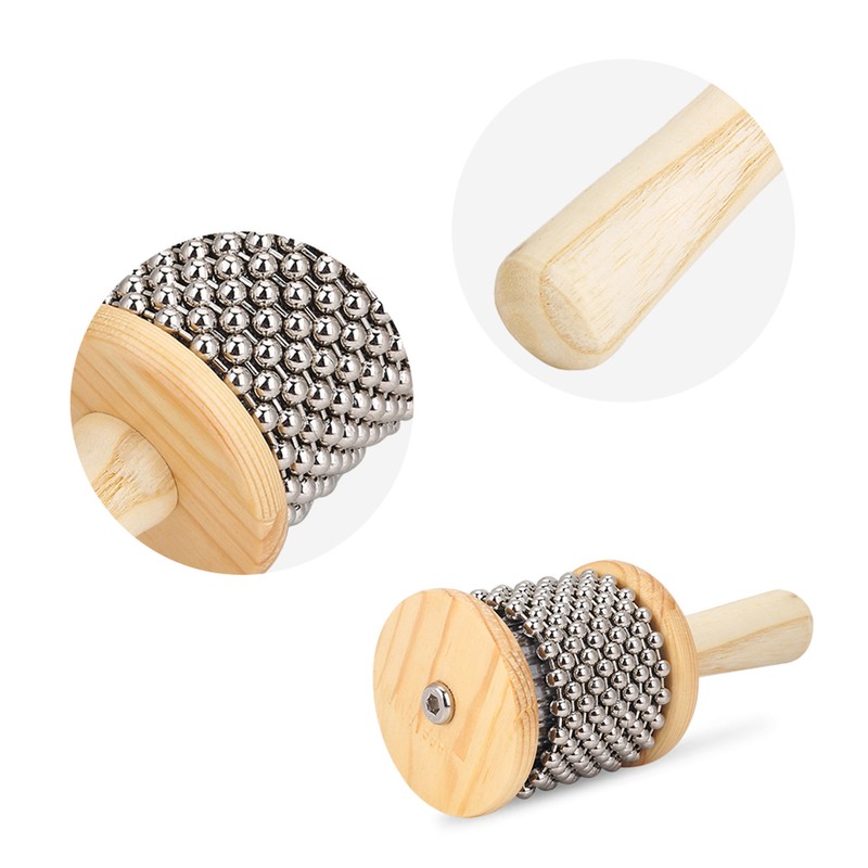 Wooden Hand Shaker Cabasa Percussion Instrument Small Size for Student