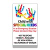 Child Special Needs Cling Window Door Safe Safety Recuse 1st Responder 911 Static Alert