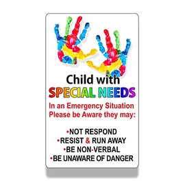 Child Special Needs Cling Window Door Safe Safety Recuse 1st Responder 911 Static Alert