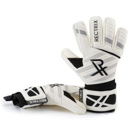 Rectrix 1.0 Goalkeeper Gloves (With Free Zip Case) - Negative Cut - Youth & Adult Sizes - Pro-Level Grip For Football Soccer Goalkeeping (8, White)