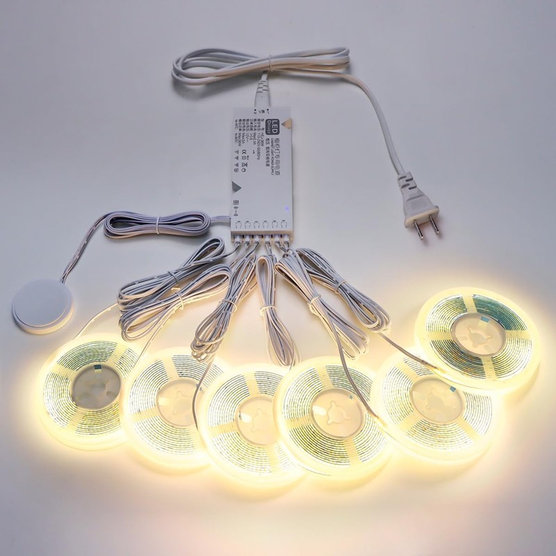 tlinkosta Cabinet Light COB LED Strip Lights 6-in-1 Dimmable Touch