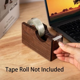 IMEEA Tape Dispenser Natural Walnut Wood Desktop Tape Dispenser Tape Cutter for Gift Wrapping Office Home School and Crafts