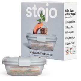 STOJO Collapsible Sandwich Box – 24oz, Reusable Food Storage Container, Silicone Bowl for Hot/Cold Food – Meal Prep, Lunch, Camping, Hiking – Dishwasher Safe (Set of 1, Cashmere Gray)