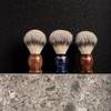 Plissson Classic Shaving Brush with Black Handle and White Fibre