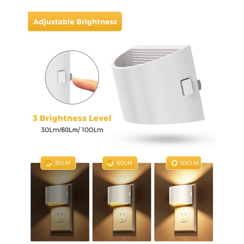 L LOHAS LED Night Lights Plug into Wall, Dimmable Night