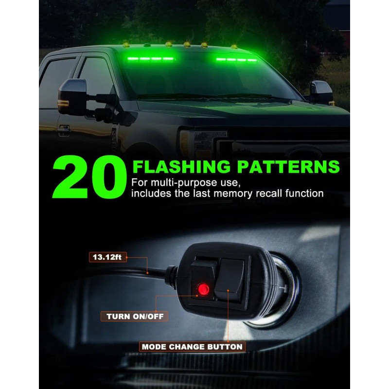 48 LED Flashing Warning Hazard Interior Windshield Visor Traffic Light