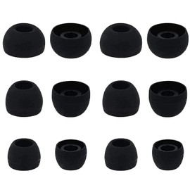 Rqker Eartips Compatible with JBL Vibe Beam Earbuds, 6 Pairs S/M/L Sizes Soft Silicone Ear Tips Replacement Earbuds Tips, Compatible with JBL Vibe Beam 6 Pairs Black