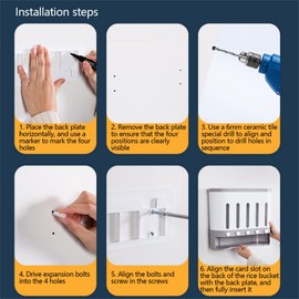 Grain Dispenser Cereal Dispenser Rice Grain Dry Food Container Storage Wall Mounted Case Kitchen Rice Bucket Storage Rice, Beans, Grains,Dry Food