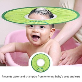 Zerodis Baby Shower Cap, Waterproof Cloth Baby Shampooing Cap Elastic Kids Shower Bathing Protection Hat(Green)