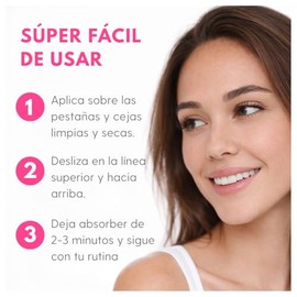 Sérum Amplificador para Pestañas y Cejas con Péptidos, Miristoil Pentapéptido-17, Biotinoil Tripeptido-1, Aplicador Tipo Delineador, 5g               
