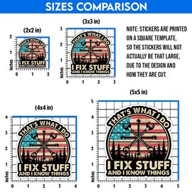 HOSALA That's What I Do I Fix Stuff and I Know Things Sticker Funny Plumber Mechanic Technician Sticker Handyman Fixologist Dad Gift Decor Toolbox Hardhat Laptop Water Bottle Helmet Vehicle Bumper