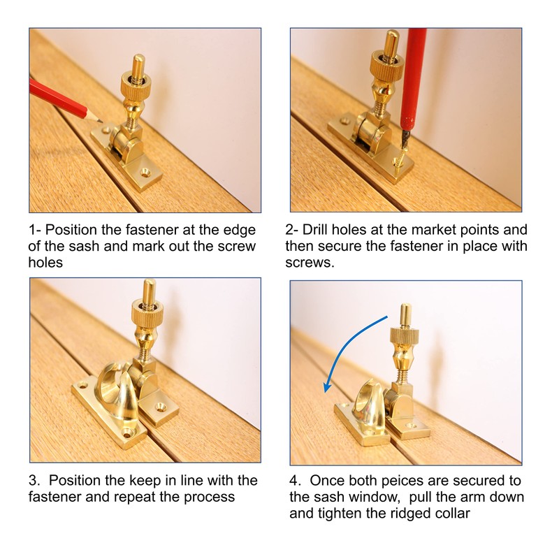 Sash Window Fastener Brighton Pattern for Sliding Windows Satin Chrome