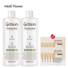 Mediflower Grain Facial Cleansing Water 500ml + 10 Grain Pouches / 메디플라워 곡물 페이셜 클렌징 워터 500ml+곡물 파우치 10매