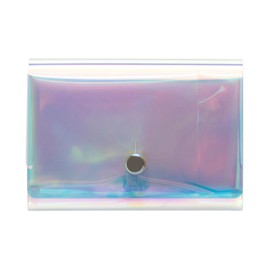 Asobose SG-PV266 Sugata PVC Trifold Wallet, Convenience Wallet, Small, Compact, Transparent, Aurora