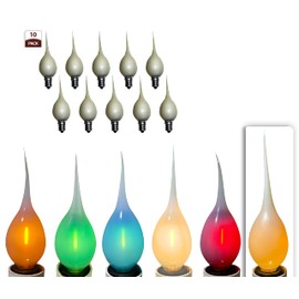 Royal Designs, Inc. Silicone Dipped Filament LED Bulb, 1-Watt C7 E12 120V 2500K, Pearl, Pack of 10