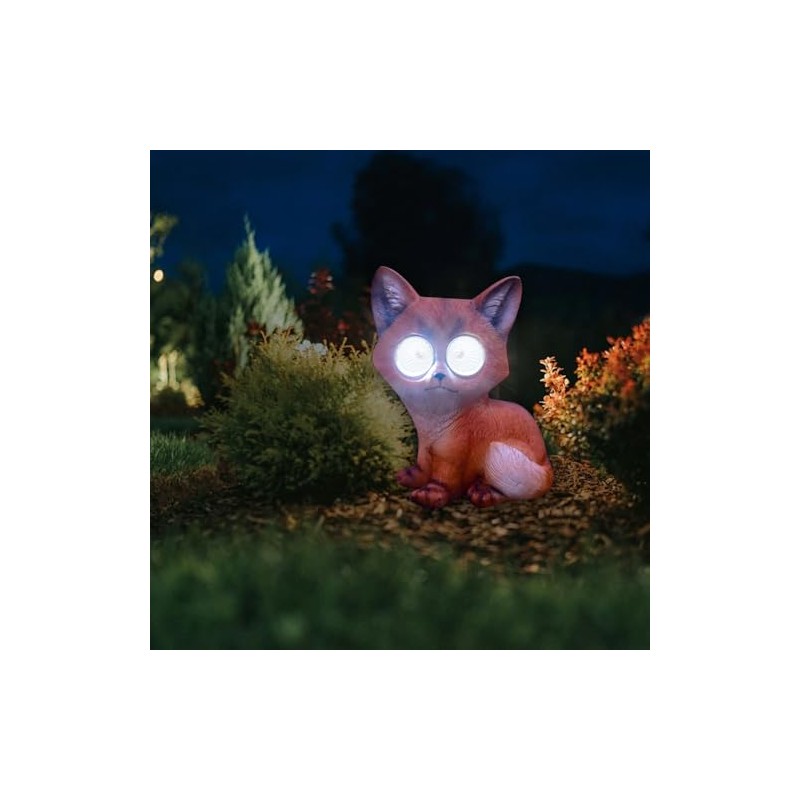 YZYOE LED Solar Little Fox Light, Outdoor Atmosphere Decoration lamp,