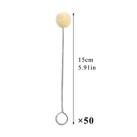 BUTUZE 50 Pcs Wool Daubers Wool Daubers Ball Brush Leather Dye Tool with Metal Handle Wool Daubers for Leather Dyes for DIY Crafts Projects