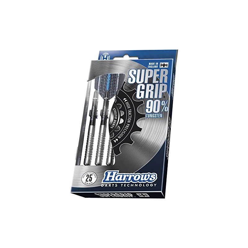 Harrows Supergrip 90% Tungsten Darts with Shafts and Flights 24gr