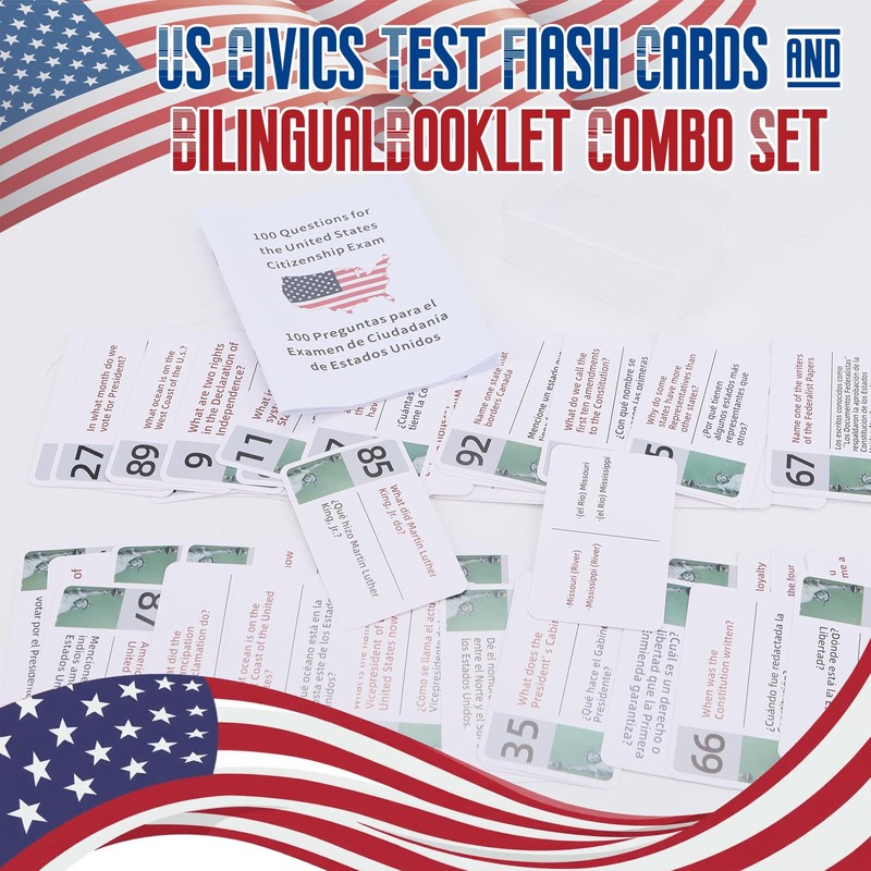 US Citizenship Flash Cards 2025 Tarjetas De Ciudadania 2025 inglés