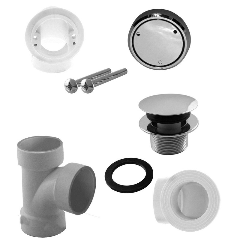 Westbrass Deep Soak Closing Overflow Plumber's Pack with Sch. 40