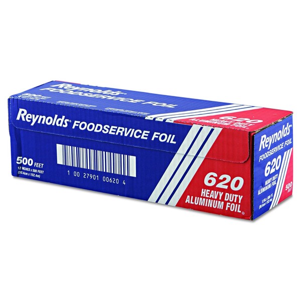 Reynolds Wrap 620 Heavy Duty Aluminum Foil Roll, 12" x 500 ft, Silver