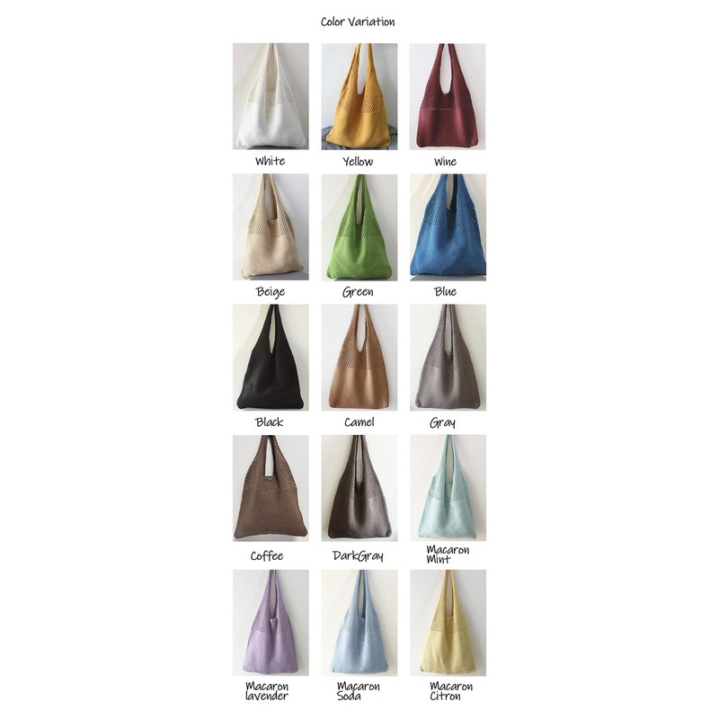 FTB Women's Tote Bag, Knit Bag, Mother's Bag, Lightweight Bag,