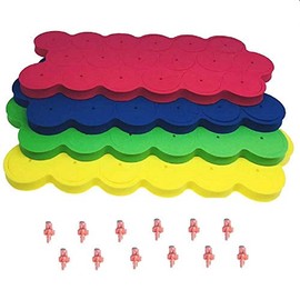 1.625” Neoprene Replacement Foam Inserts for Hydroponics Growing System, Clone Machine, Propagation Indoor Gardening, 72 Foam Pieces and 12 Piece Spray Misters, Green, Yellow, Blue, and Red
