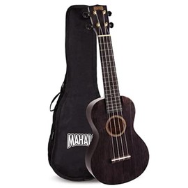 Mahalo MH2-TBK Hano Series Concert Ukulele, Transparent Black