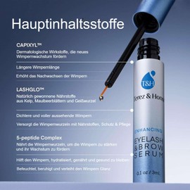 Terez & Honor Eyelash Serum & Eyebrow Serum for Growth: Clinically Tested Serum for Longer, Thicker & Fuller Eyelashes & Brows - Hormone-Free, 3 ml, Made in Korea - Lash & Brow Serum