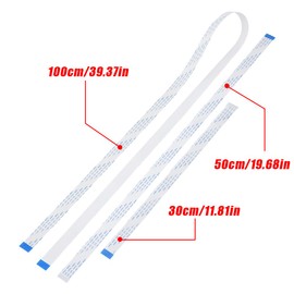 Fdit - Juego de 3 unidades de cable plano flexible de cinta FFC de 15 pines de 30 cm, 50 cm, 100 cm, para cámara de módulo