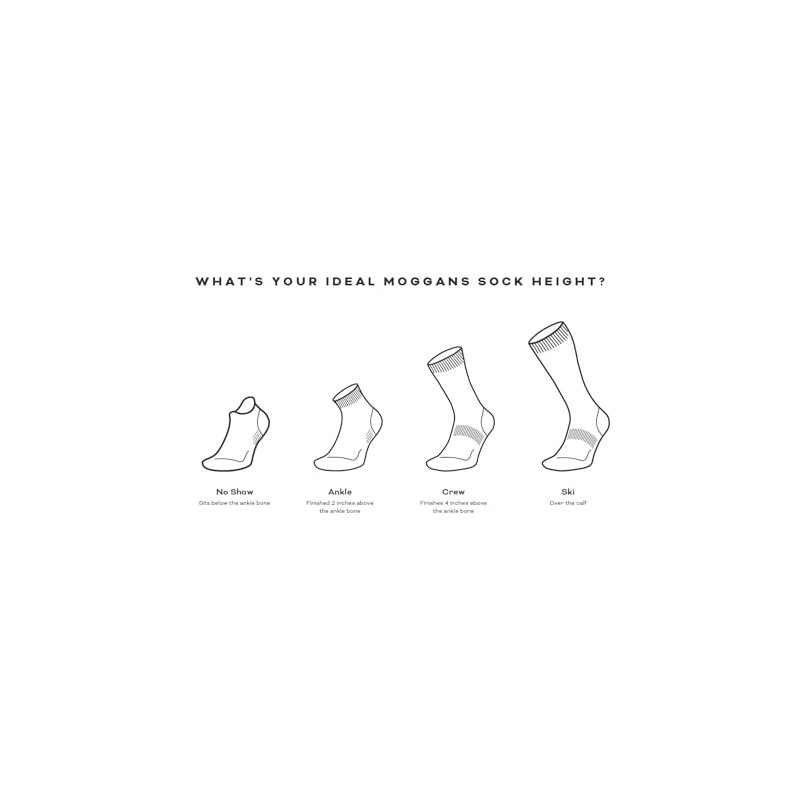 Moggans Merino Wool Crew Socks, 4-inch Above Ankle (UK, Alpha,