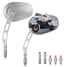 Motorcycle Mirrors,Chrome CNC Handlebar Mirrors for for 1982-2024 Harley Road Glide CVO Dyna Electra Glide Road King Softail Street Glide Sportster 1200 883