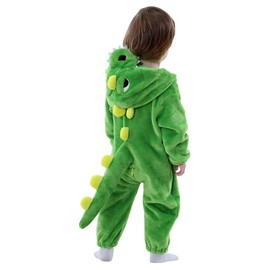 LOLANTA Unisex Baby Dinosaur Dragon Costume,Toddler One-Piece Hooded Animal Fancy Dress Romper(18-24 Months,Green,Tag 90)