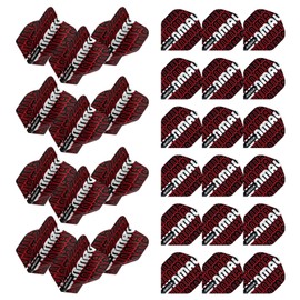 WINMAU Mega Standard Logo Black & Red Dart Flights - 10 sets per pack (30 dart flights in total)