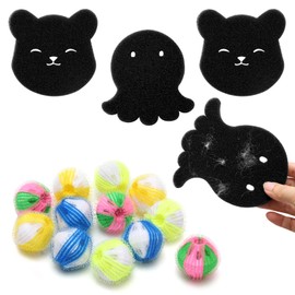 16 Pcs Washing Machine Hair Catcher Ball, Pet Hair Laundry Ball Set Reusable Dog Hair Remover, Pet Hair Dissolver Washing Machine Clothes for Removing Washing Machine Clothes Cleaning Tool